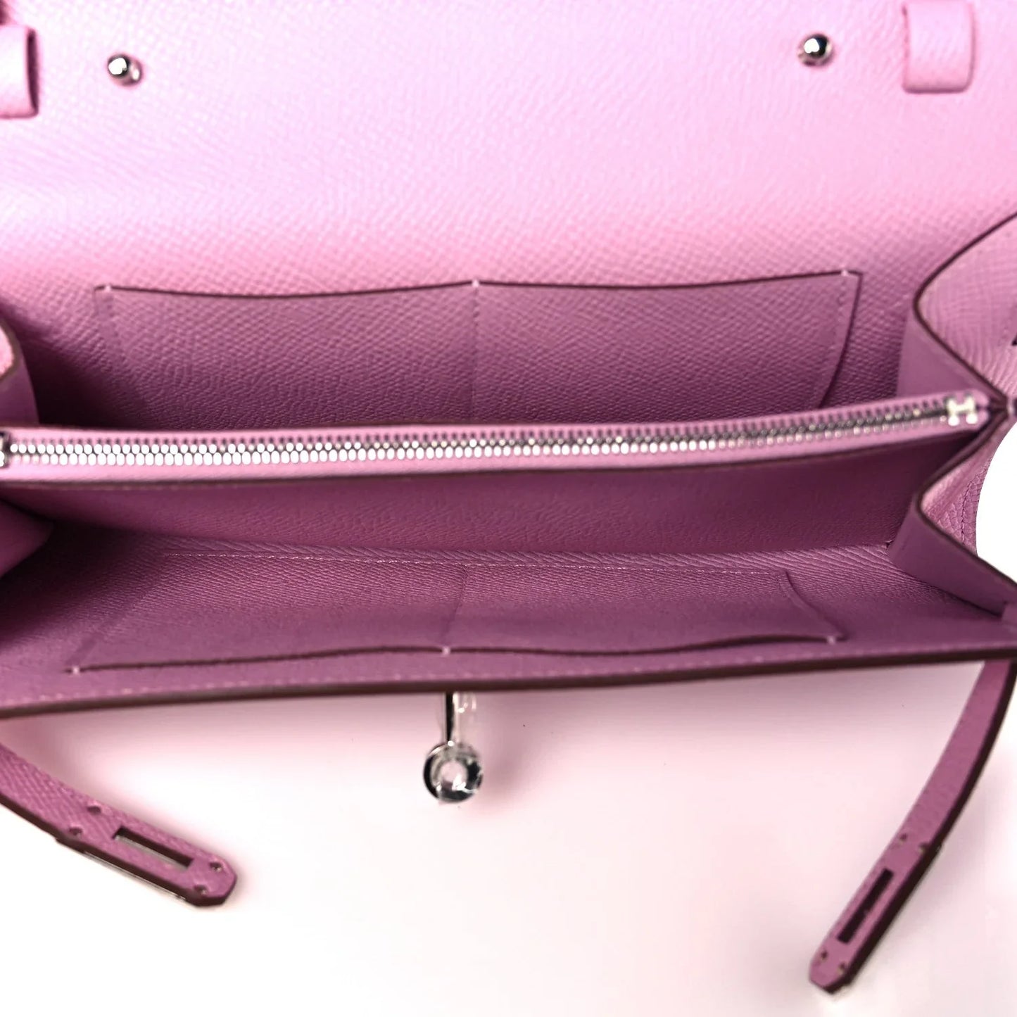 Pink Smooth Leather Palladium Hardware Long Crossbody Wallet Bag