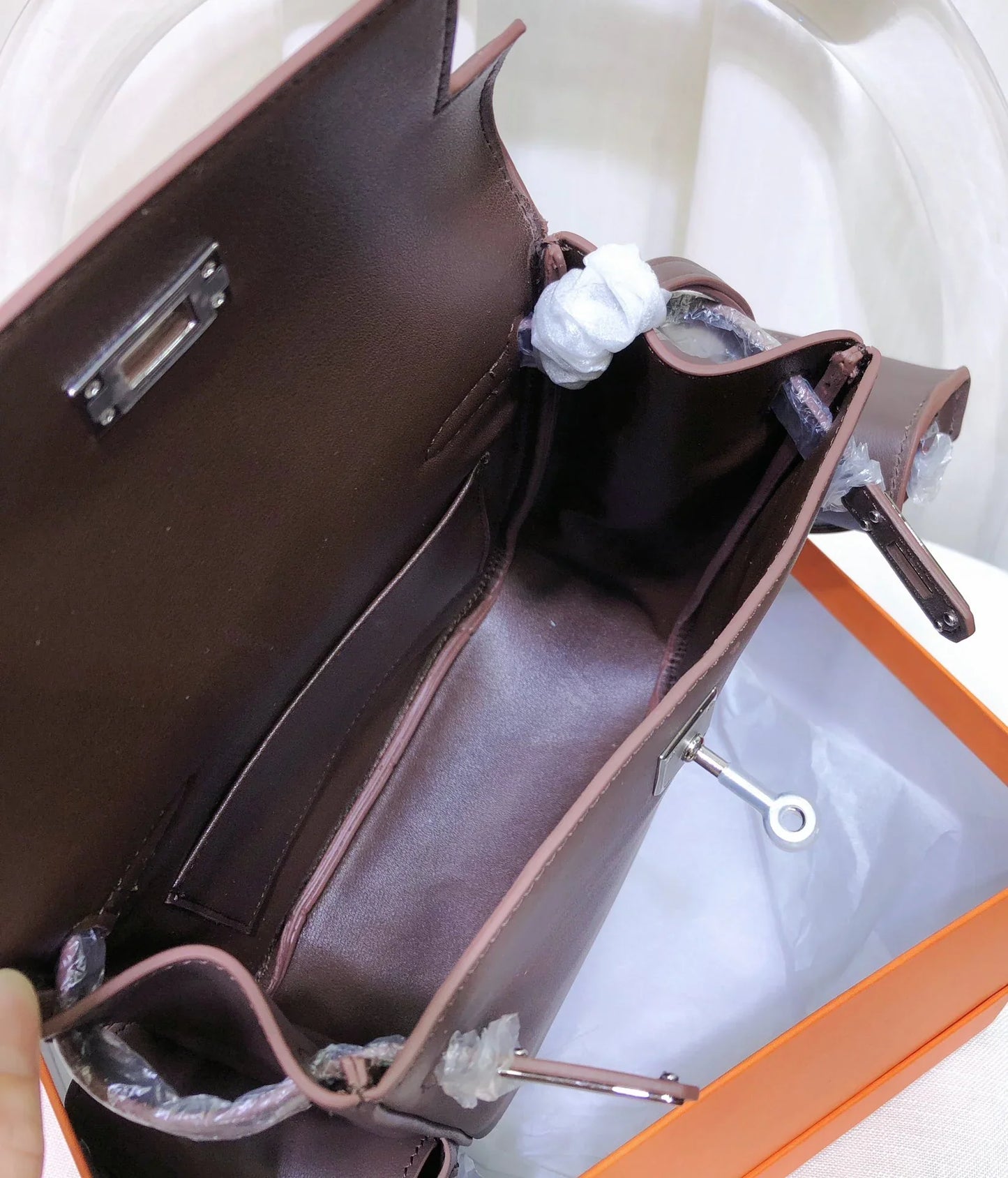 Chocolate Brown Smooth Leather Palladium Hardware Flap Backpack